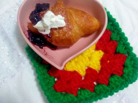 クロワッサンのバター焼き~ジャム添え